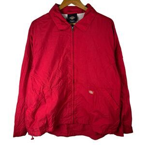 Dickies Mens Sz L Jacket Windbreaker Full Zip Lightweight Lined Work Mechanic